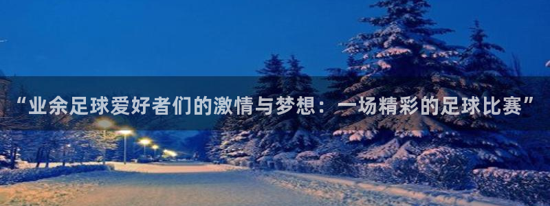  “业余足球爱好者们的激情与梦想：一场精彩的足球比赛”