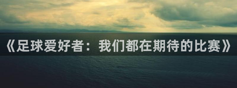  《足球爱好者：我们都在期待的比赛》